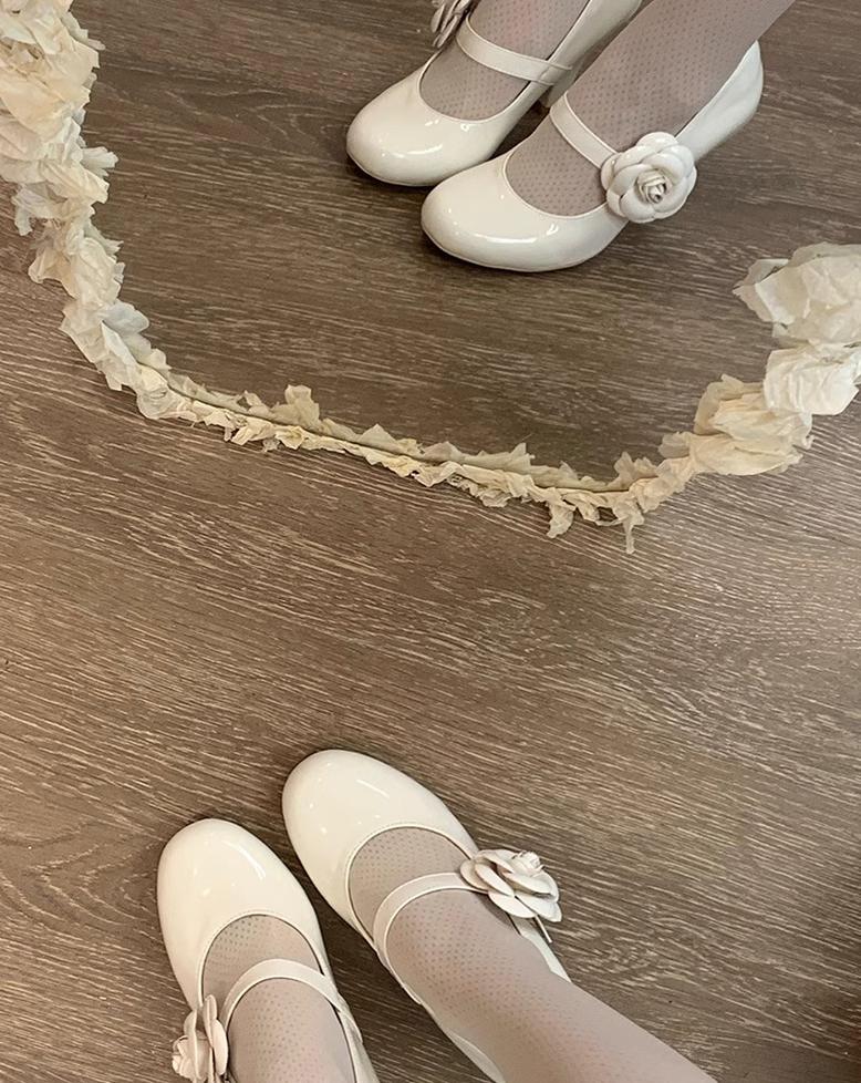 Bingo Lulu - Retro Sweet - Sweet Lolita Mary Jane high-heel shoes with a leather rose buckle - product detail 6
