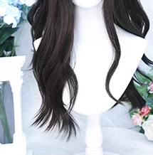 Dalao Home - Daily Long Curly Wavy Black Tea - Lolita Wig Wig
