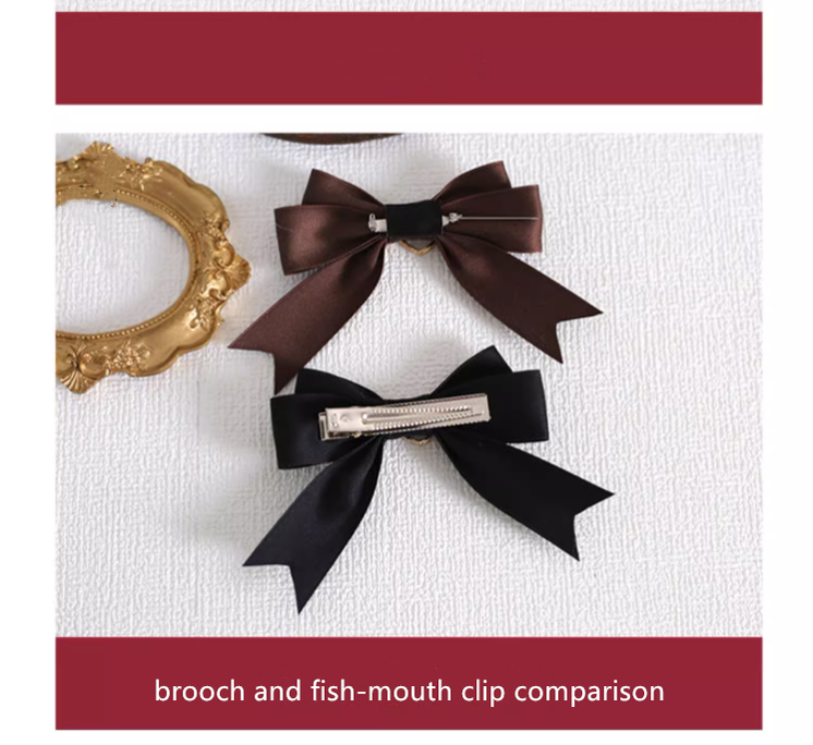 Xiaogui - Handmade Kawaii Bow Clips Brooch - Multicolors Headwear