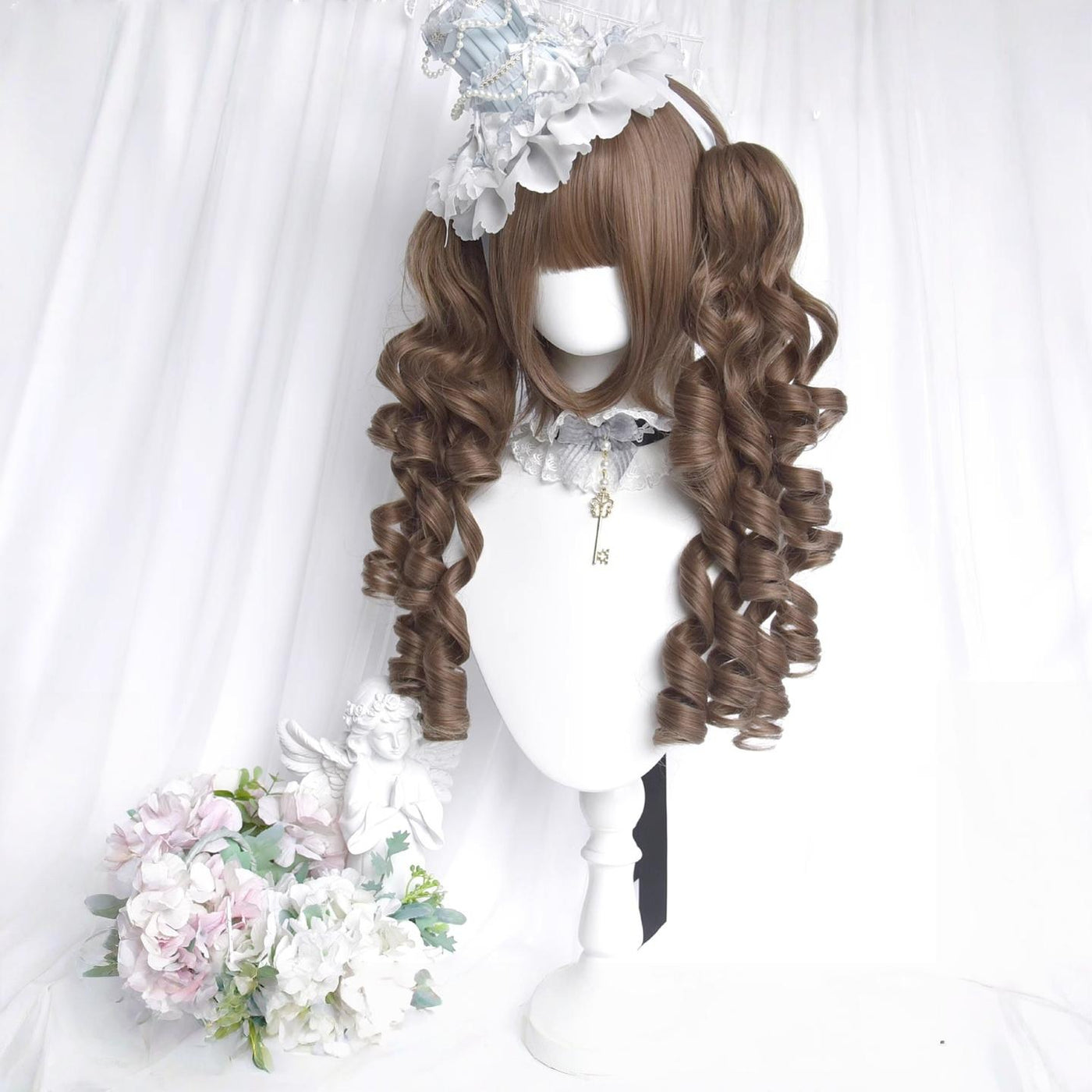 Sinwavy - Doll Like Lolita Wig - Detachable Curl Ponytails Wig
