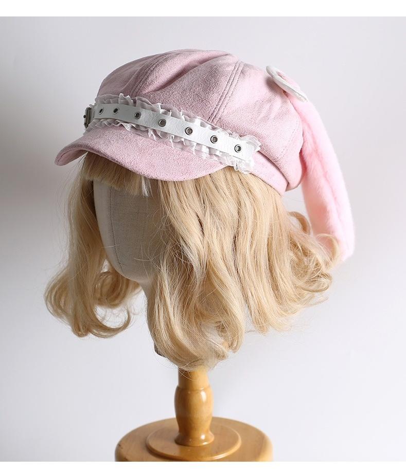 Xiaogui - Kawaii Lolita Hat Daily Baseball - Cap with Detachable Ears Headwear
