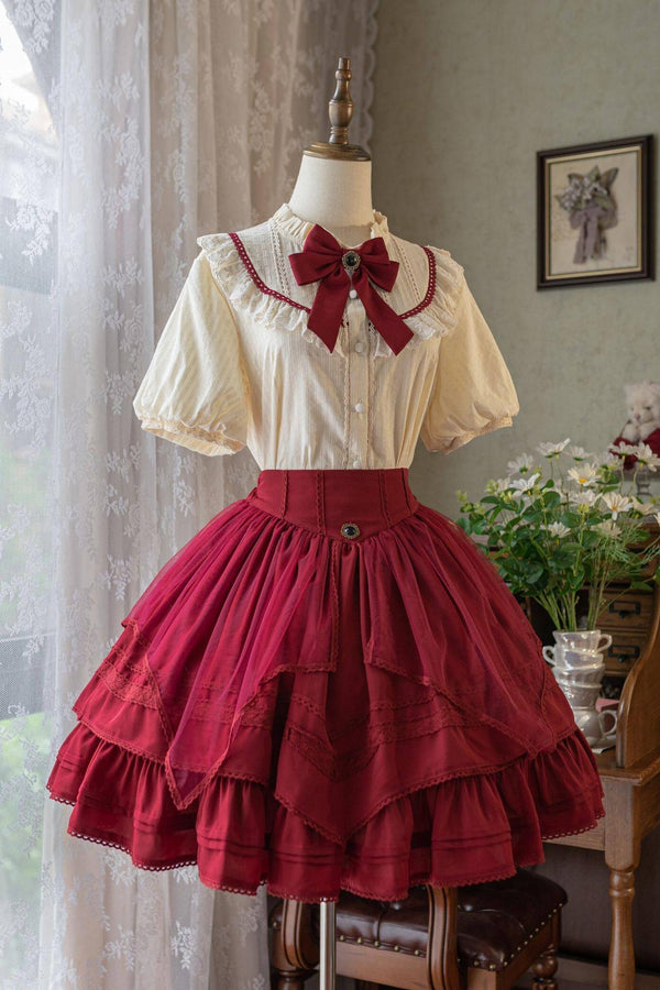 Uncle's Workshop - Rich Girl - Elegant Lolita Blouse and Skirt, Detachable Sleeves