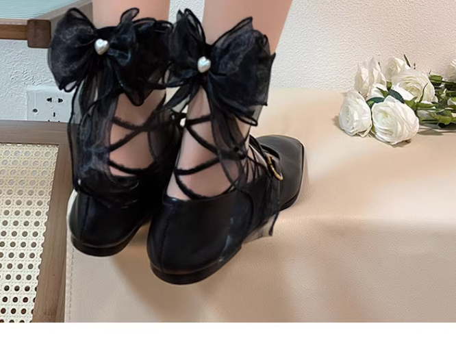 WAGUIR - Daily Lolita Gauze Bows Socks - Multicolor Socks