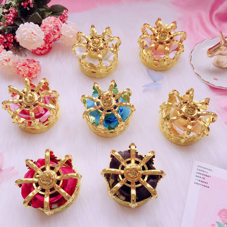 Lolita Crown Hair Accessories Gorgeous Rose Crown Hairband Headdress Golden Crown Hair Clip
