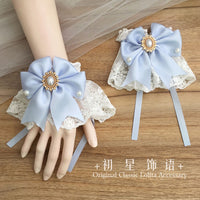 Chuxing Shiyu - Lace Bow - Single Lace Sleeve with Ribbon Tails - Burgundy Sleeve Single Piece