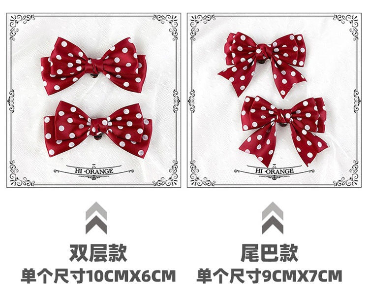 Girly Cute Multi-color Polka Dot Lolita Shoe Clips Versatile Bowknot Shoe Buckles Basic Shoe Flowers Pair of Shoe Accessories