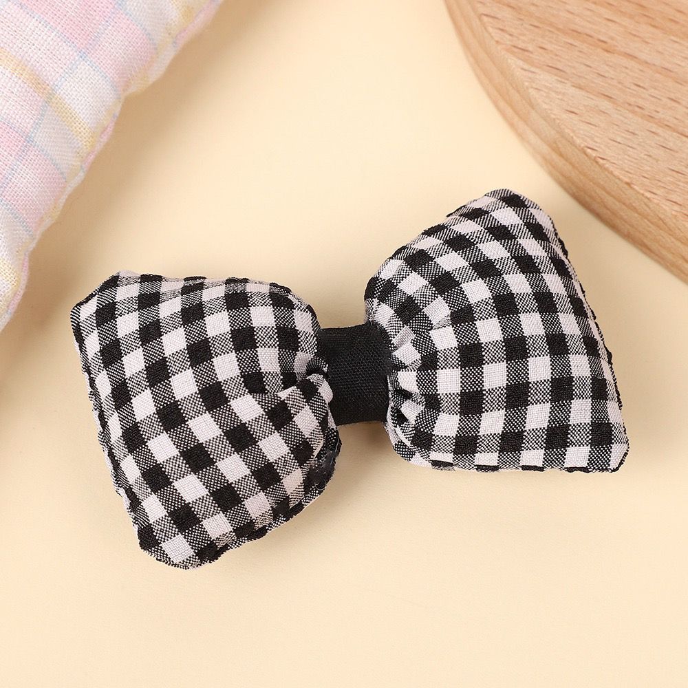 Handmade - Padded Gingham Bow - Brooch or Craft Accent - detail view 16