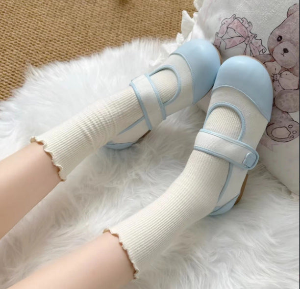 Cute Round Toe Flat Mary Jane Shoes - Lolita & JK Uniform Shoes with S