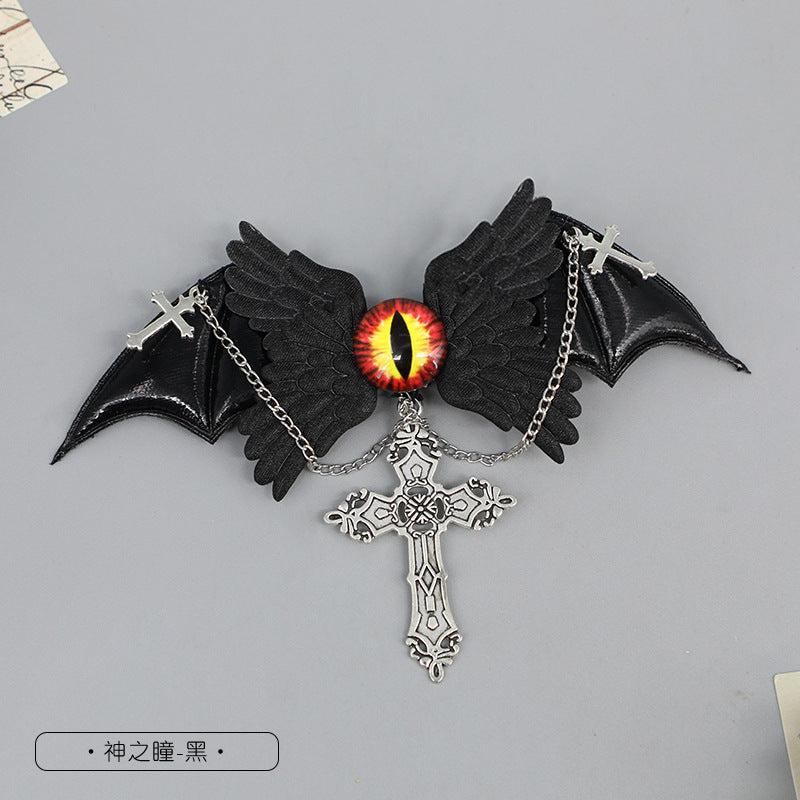 Original Angel Demon Hair Clip God's Eye Series Subculture Gothic Dark Hair Accessory Niche Side Clip - Lolita Fetch