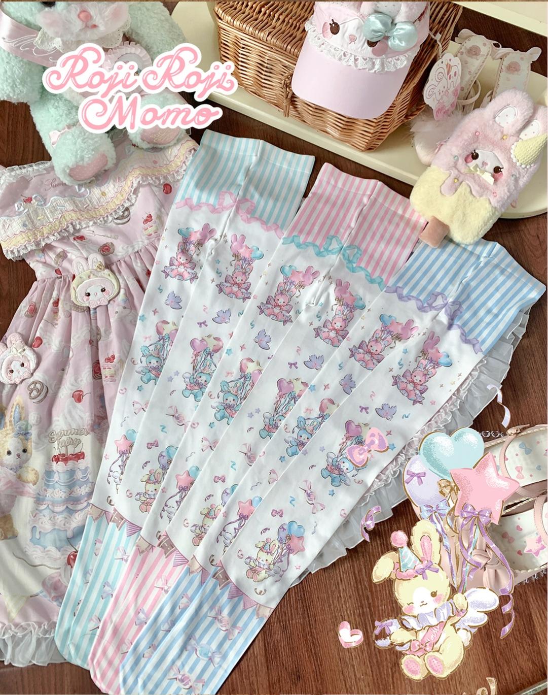 Roji Roji - Bunny Printed Sweet Lolita Pantyhose - Socks
