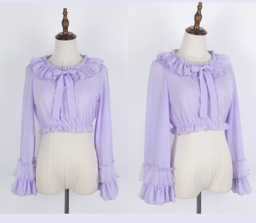 Sakurada Fawn - Plus Size Lolita Blouse Cheese - Chocolate Long Sleeve Innerwear