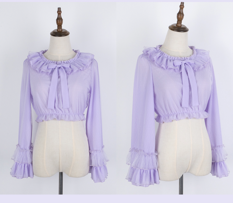 Sakurada Fawn - Plus Size Lolita Blouse Cheese - Chocolate Long Sleeve Innerwear