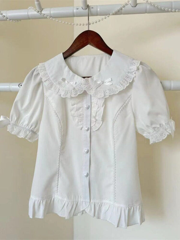 Jia You Mao Jiang Ruffled Hem blouse