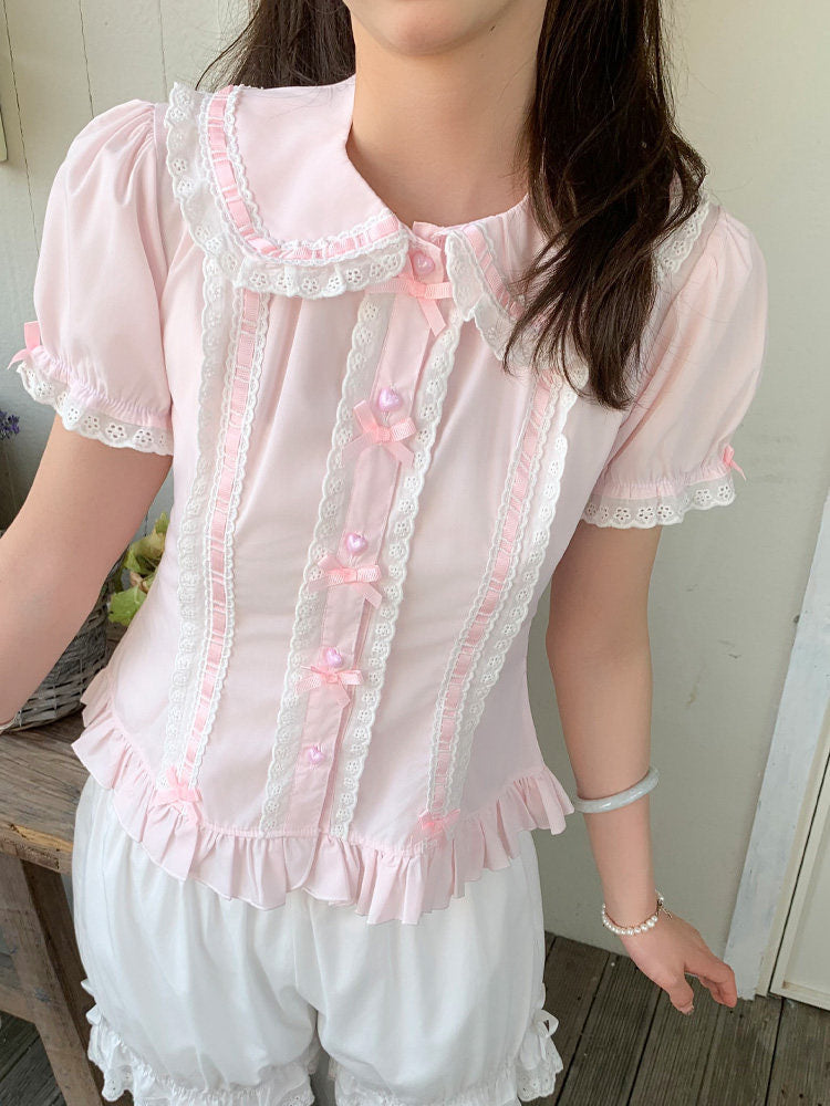 Lan Jian Chuan Ribbon Row blouse