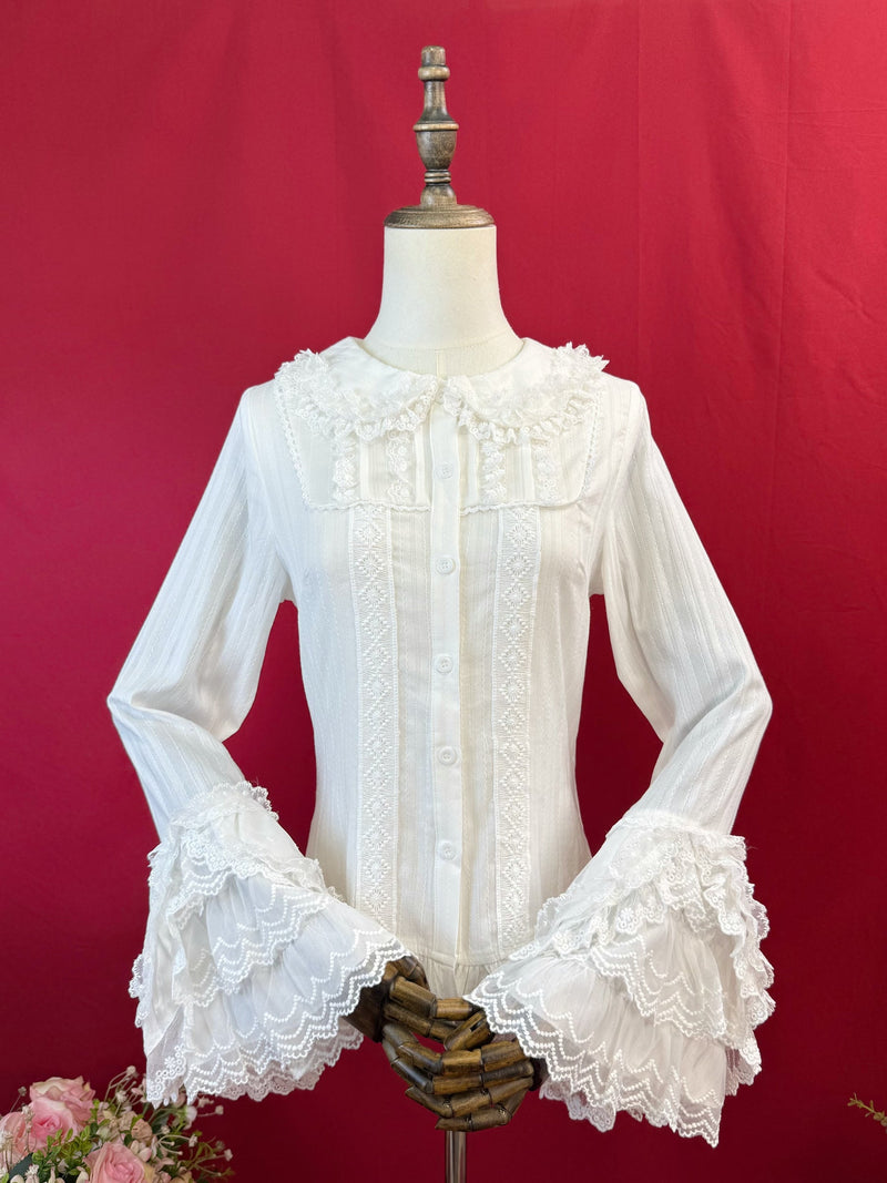 Di Meng Fen Shi Lollipop blouse - Hime Sleeves - Ivory