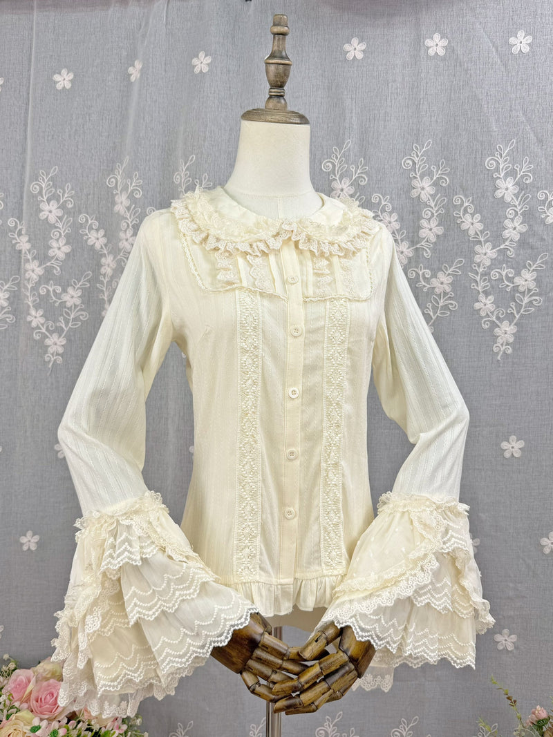 Di Meng Fen Shi Lollipop blouse - Hime Sleeves - Pale Apricot