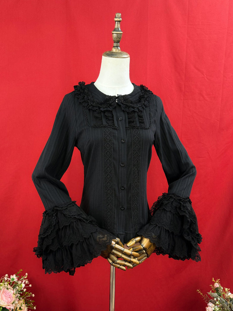 Di Meng Fen Shi Lollipop blouse - Hime Sleeves - Black