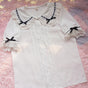 Blouse with Black Ribbon Bows / S