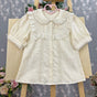 Blouse - Rounded Collar - Short SleevePale Apricot / S