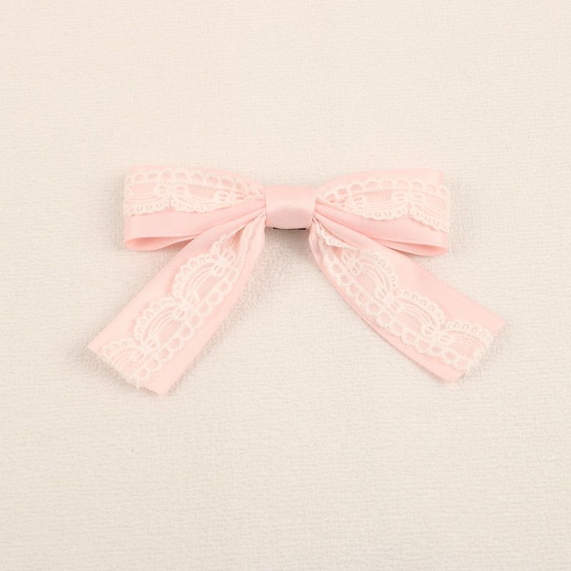 Handmade - Showa Cake Bow - Lace Brooch and Hair Clip - detail view 6