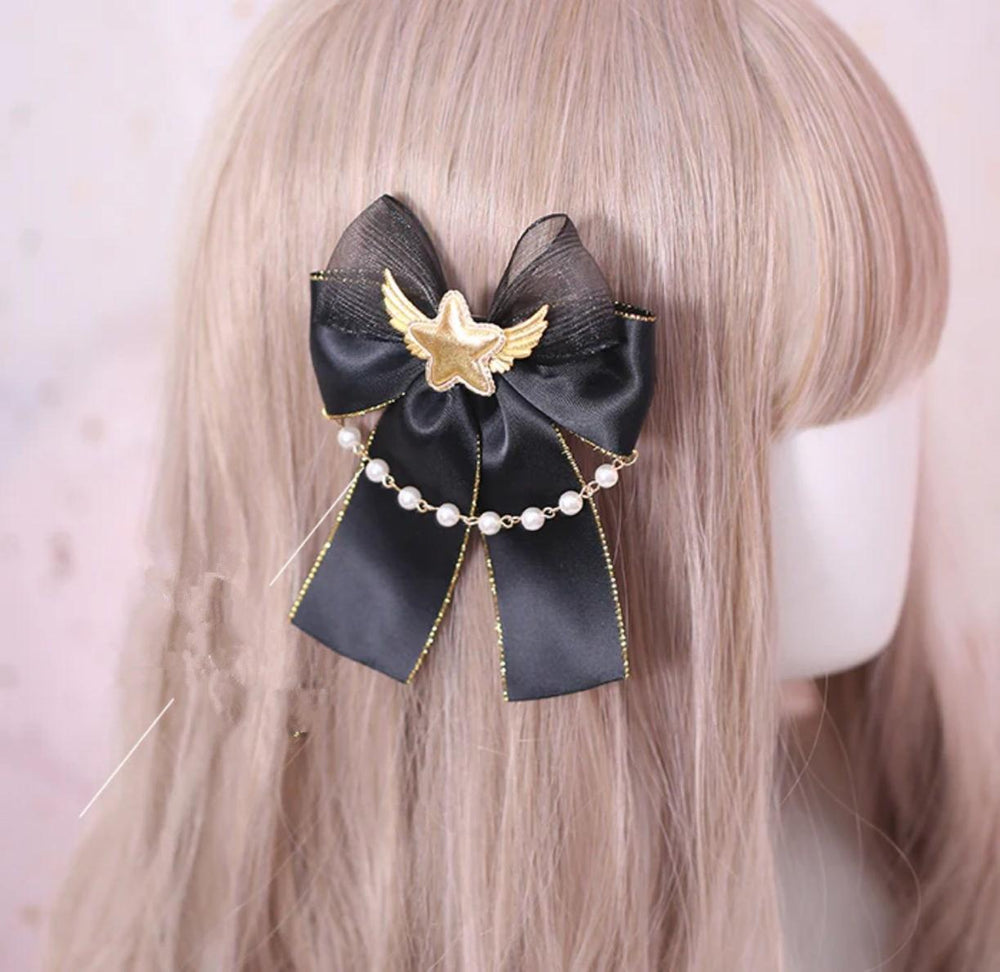 Xiaogui - Gothic Accessories Lolita Bow KC - Hairclip Headwear