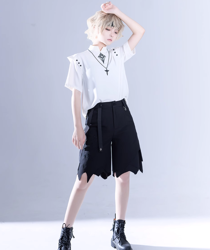 Princess Chronicles - Ouji Lolita Irregular Hem Black - Shorts Other Surprise