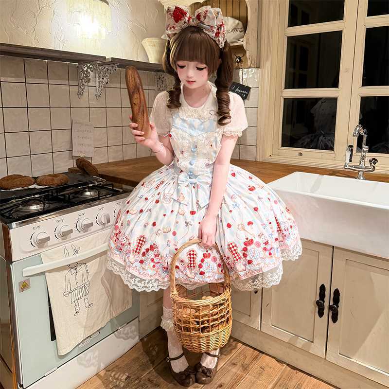White Rabbit Pocket Watch Sweet Lolita JSK Dress