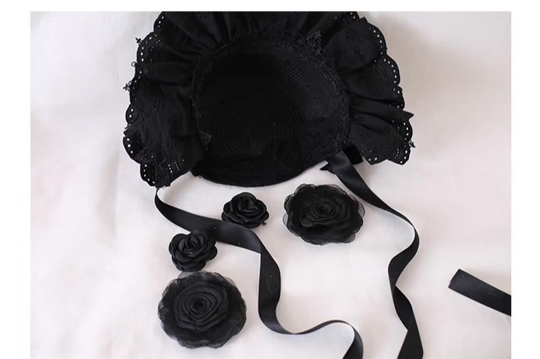 Xiaogui - Classic Lolita Bonnet Lace Elegant - Lolita Hat Headwear