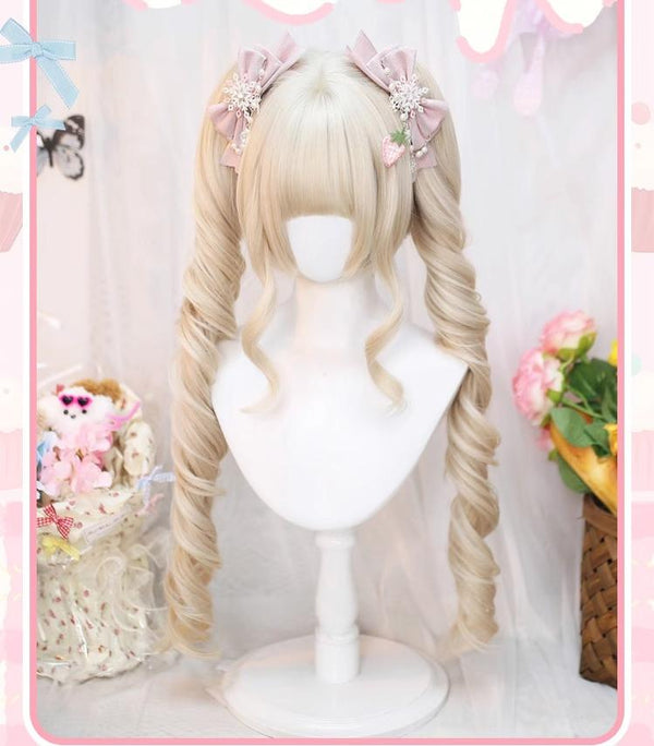 Dalao Home - Sweet Lolita Wig Roman Roll Double - Ponytails Wig Wig