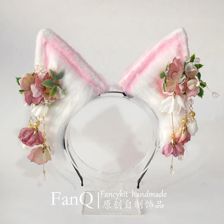 Lolita Fox Ears Bow KC Headband Fairy Bow Animal Ear Headwear Lolita Plush Ear Headband