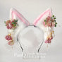 Pink Flower Tassel Animal Ear Headband