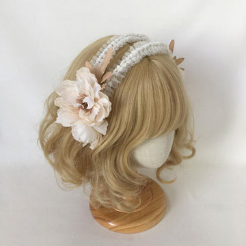 Original Multicolor Lolita Pearl Headband KC Flower Fairy Hair Accessory Little Fairy Temperament Hollow Out Ornament Lolita