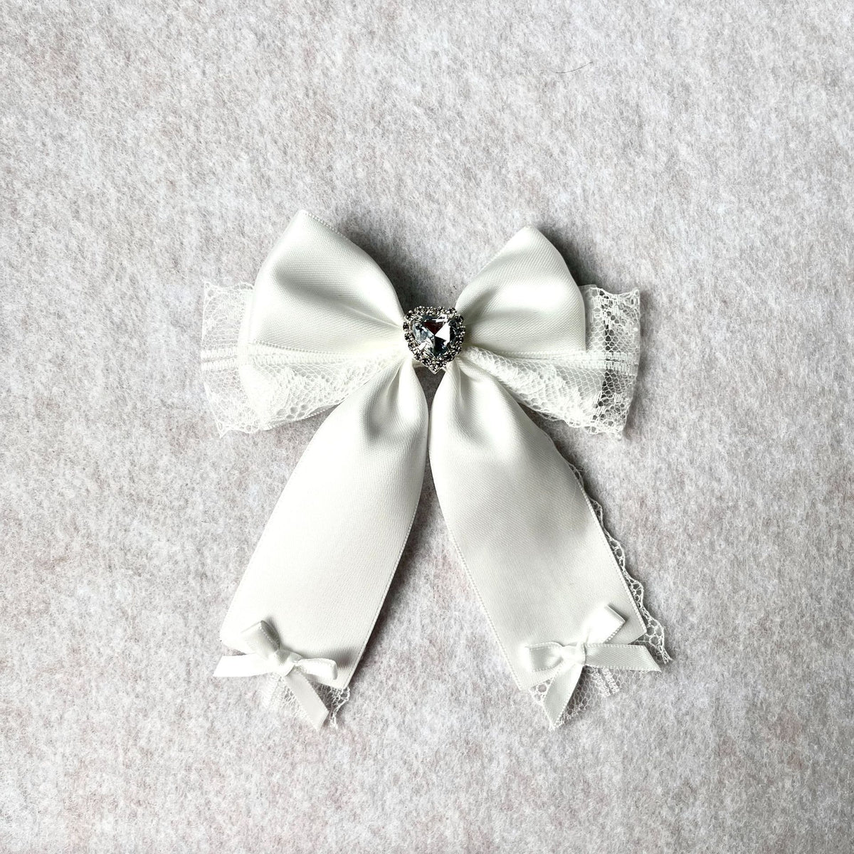 Handmade - Lace Tasseled Bow - Hair Clip or Brooch - detail view 21