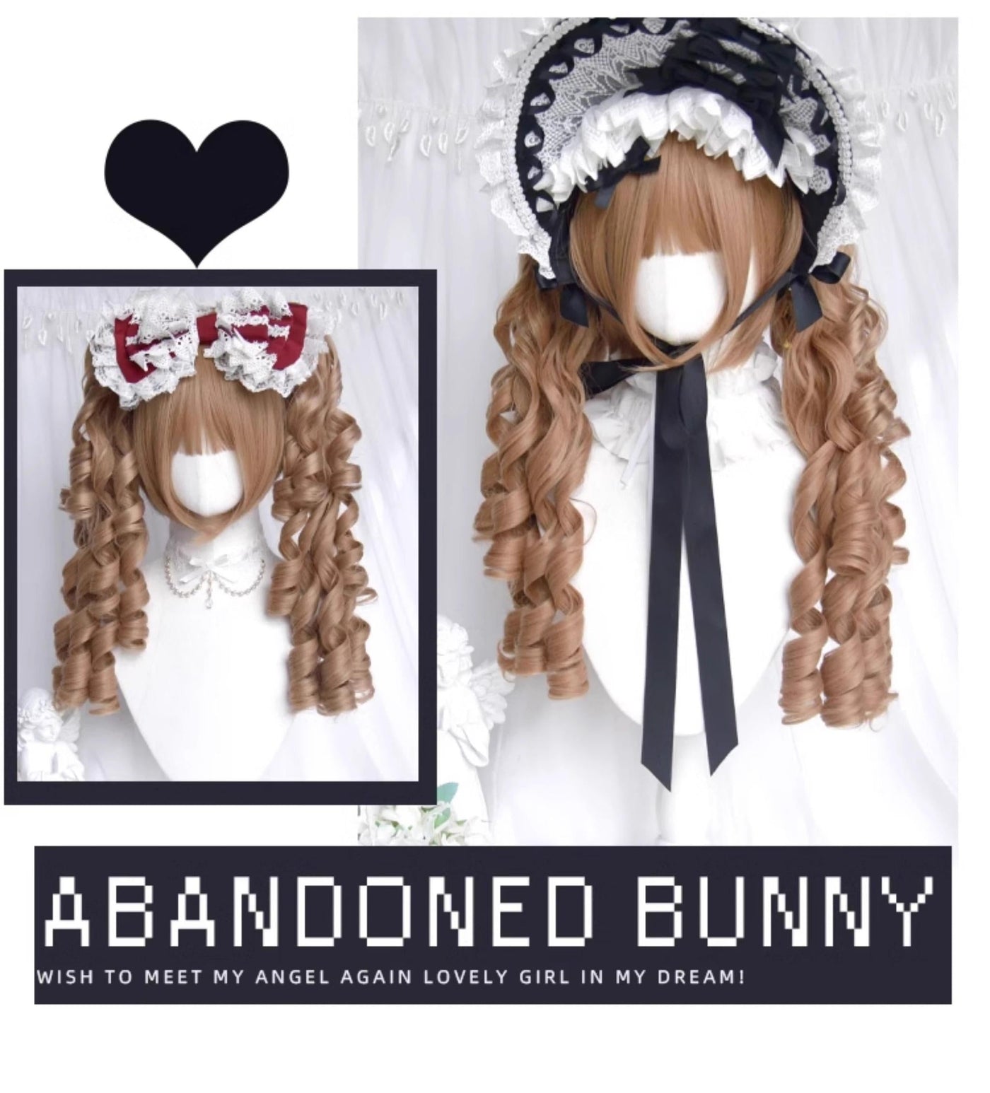 Sinwavy - Vintage Lolita Wig Double Ponytail - Roman Roll Hair Wig