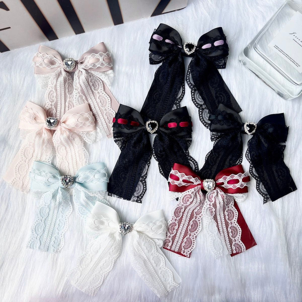 Handmade - Braided Lace Bow - Brooch or Hair Clip