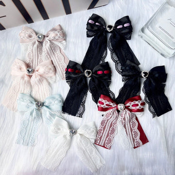 Handmade - Braided Lace Bow - Brooch or Hair Clip
