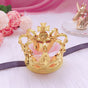 Couronne dorée + Rose rose