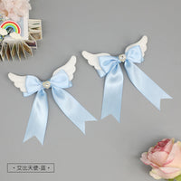 Independent Brand - Abby Angel Bow Hair Clip - Winged Pair - Abby Angel-Blue (Single Piece)