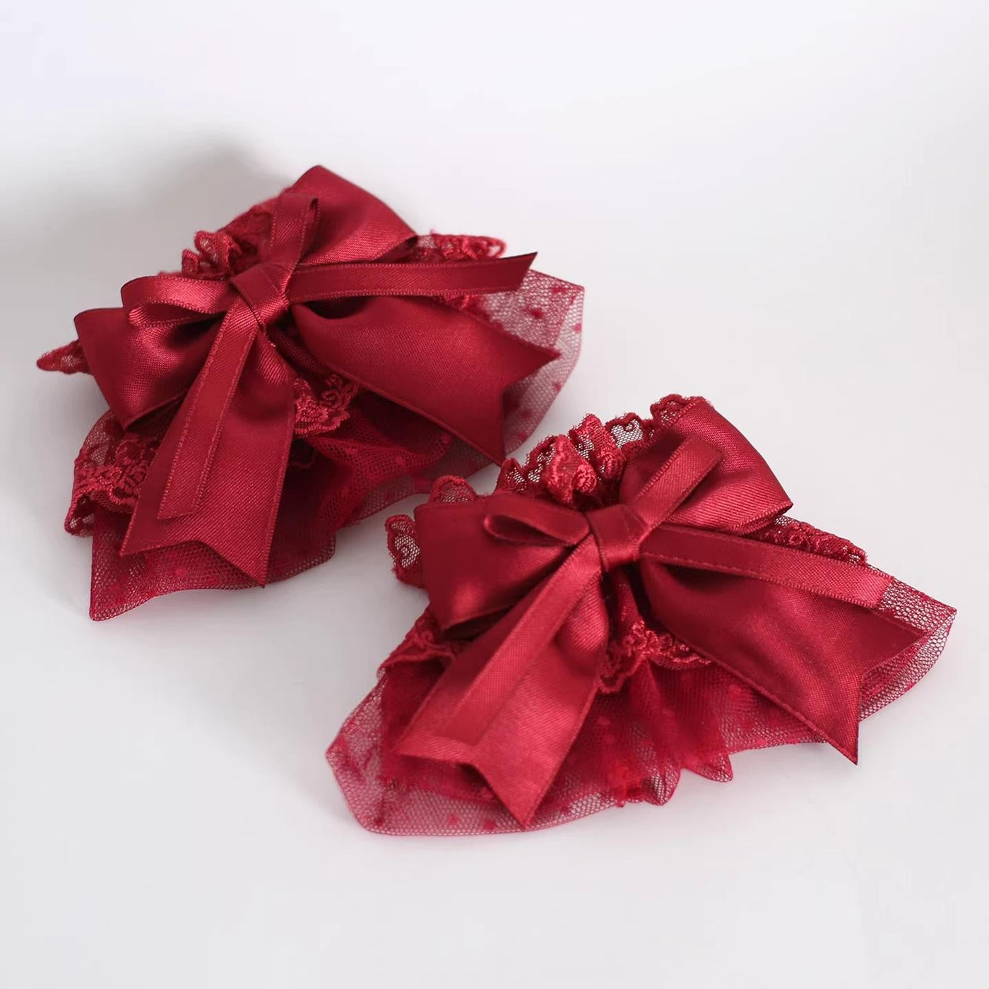 Xiaogui - Dark Red Gorgeous Headdress - Floral Veils Headwear