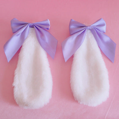 Handmade Lolita Bunny Ear Hair Accessories Lop Bunny Hair Clip Soft Girl Bowknot Plush Bunny Ear Lop Bunny Kc Headwear