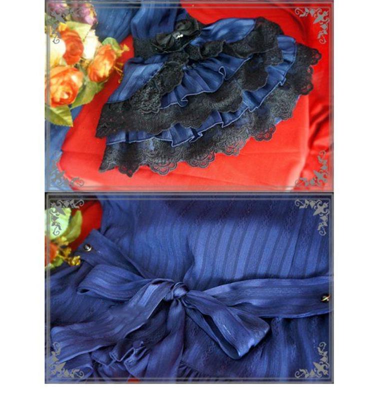 Strawberry Witch - Flower Wedding White Dark Blue - Blouse Innerwear