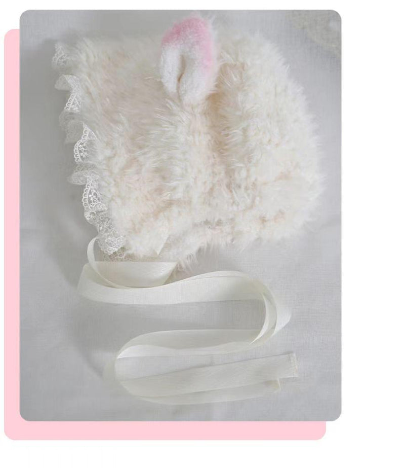 Xiaogui - Kawaii Lolita Earflap Hat Winter - Lolita Earflap Hat Sheep Ear Headwear