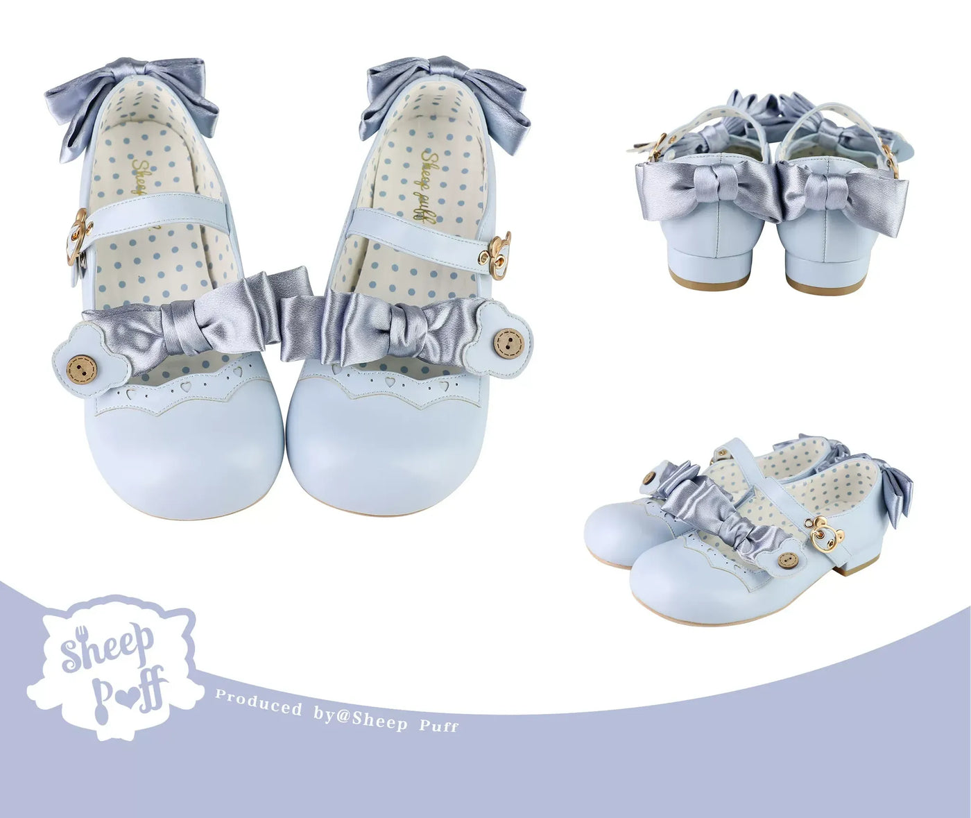 sheeppuff - Bear Room 1.0 - Bow Lolita Shoes with Bear Buckle - option image
