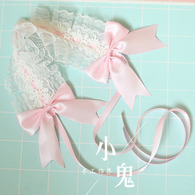 Soft Girl Sweet Lolita Headband White Lace Hair Accessory Versatile Kc Hair Ornament Dark Gothic