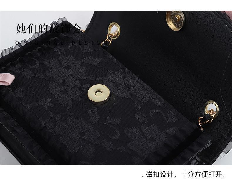 Lolita Bag for Women 2022 New Kuromi Cinnamoroll Lace Original Handmade JK Bag Pearl Handbag