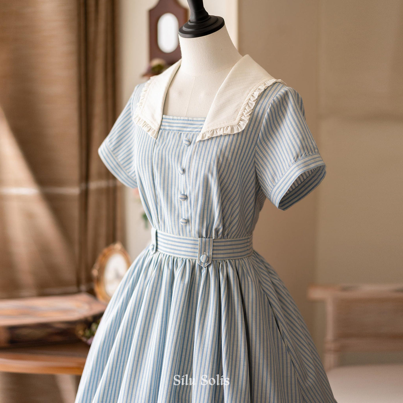 Forest Wardrobe - Endless Forest - Summer Striped Classic Lolita OP Dress, Short Sleeve
