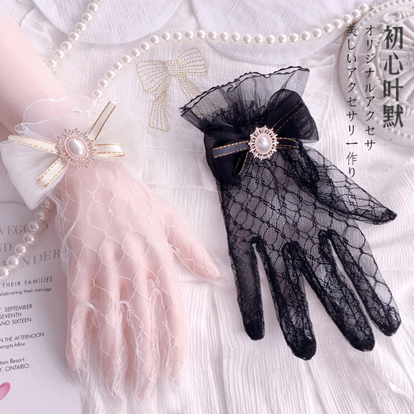 Original Handmade Lolita Bride Gloves Tea Party Lolita Elegant Summer Lace Trim Sleeve Accessories - Lolita Fetch