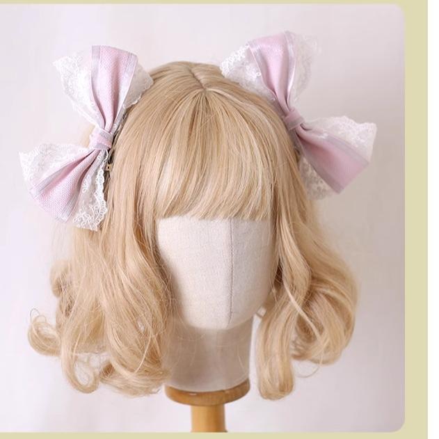 Xiaogui - Sweet Lolita Headdress Pink - Handmade Christmas Accessories Headwear