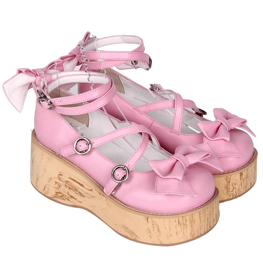 Angelic imprint - Sweet Lolita Platform Shoes - Wood-grain Outsole Shoes