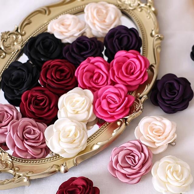 Xiaogui - Retro Lolita Brooch Rose Hairpins - Flower Headdress Headwear